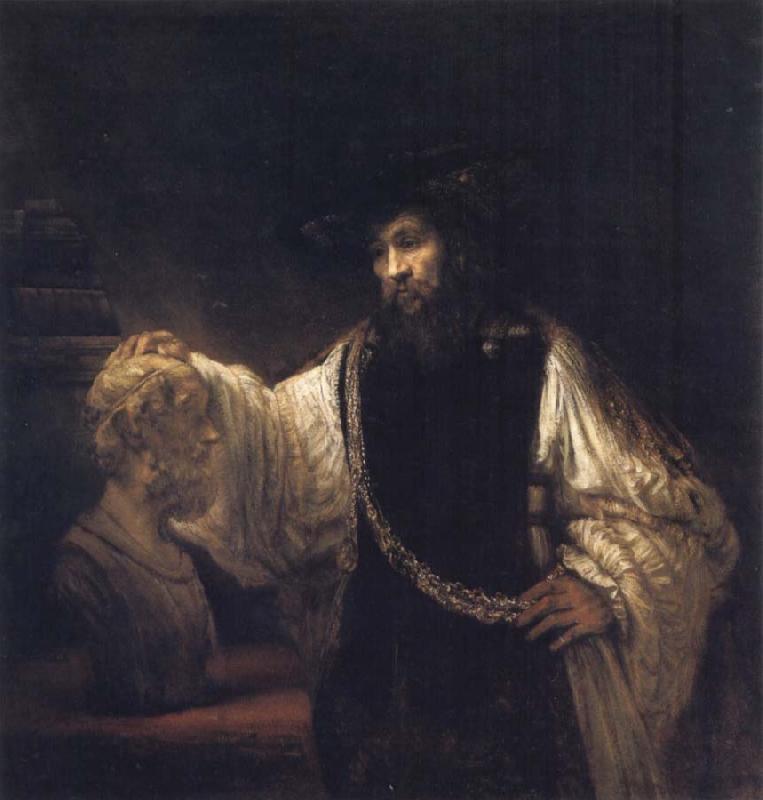 REMBRANDT Harmenszoon van Rijn Aristotle Contemplation a Bust of Homer France oil painting art